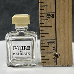 IVOIRE de BALMAIN Mini Perfume Bottle Empty Vanity Decor Vintage Rare